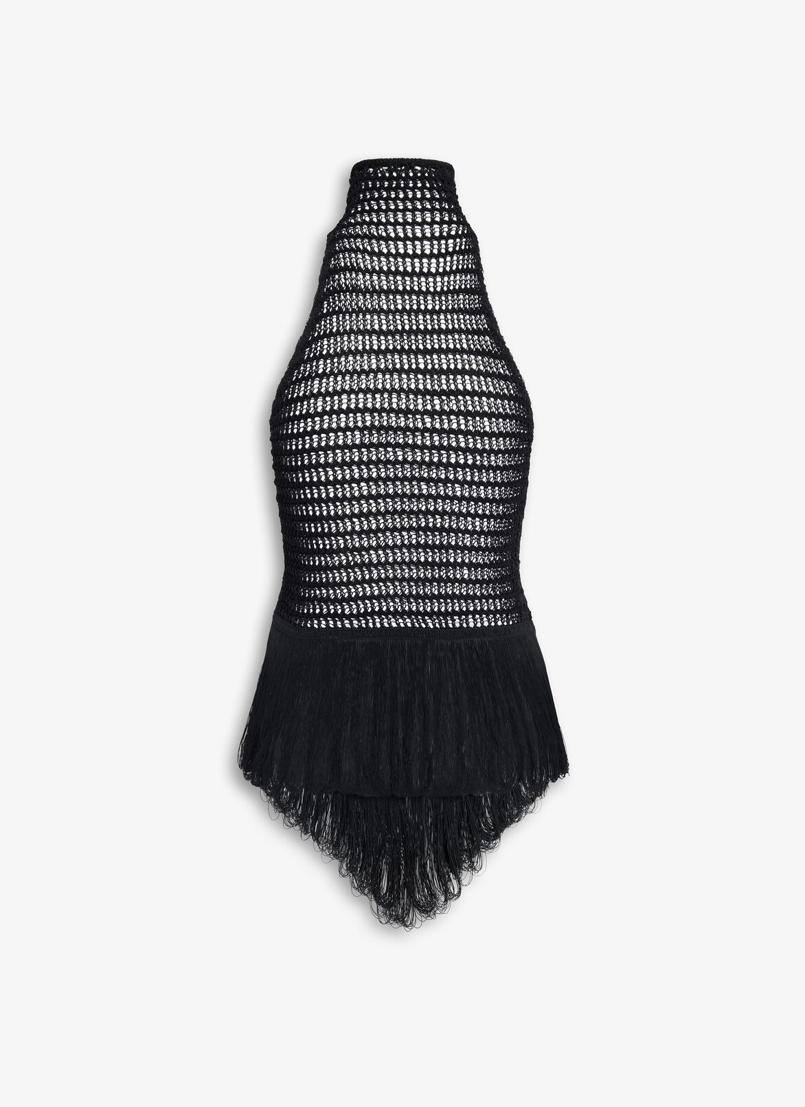 FRINGES TOP ALAÏA BLACK FRINGES TOP